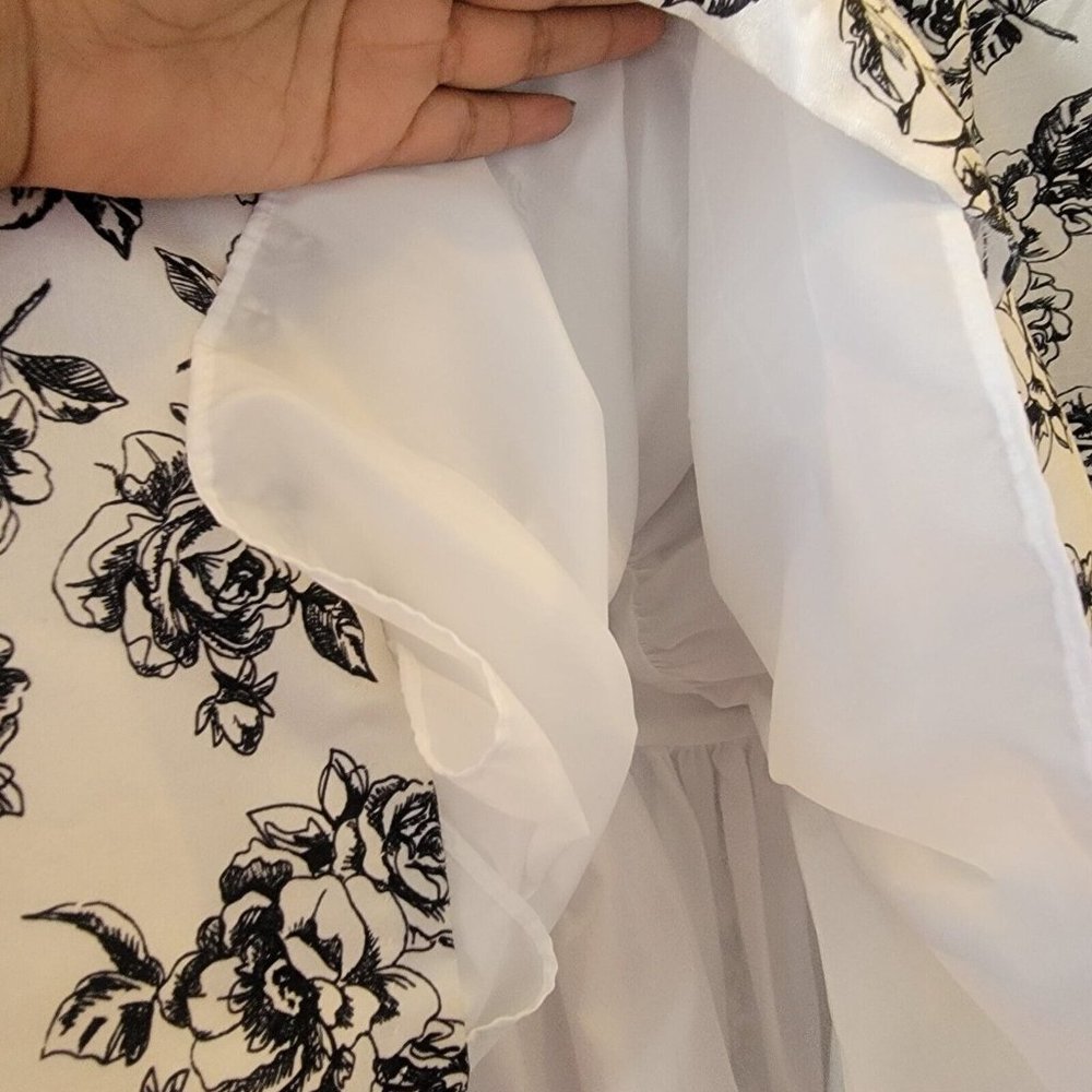 Sz 16 Bonnie Jean Formal Dress White Girls Spring Summer Party Roses Hi-low - Picture 8 of 8